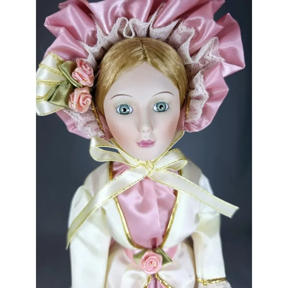Vintage Edwin Knowles Elegance Victorian Lady Porcelain Doll with Stand